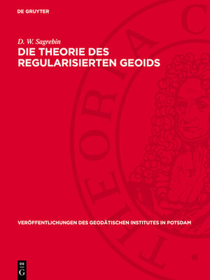cover image of Die Theorie des regularisierten Geoids